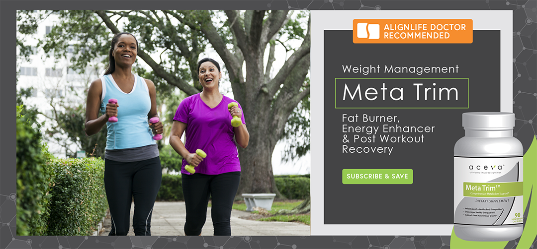 Aceva MetaTrim with two woman walking with weights to lose exercise and weight