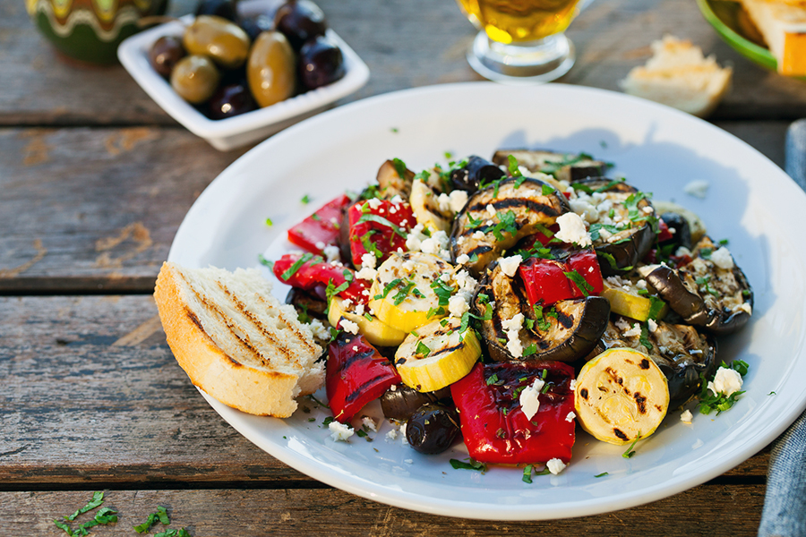 grilled eggplant recipe - veggie bowl - alignlife