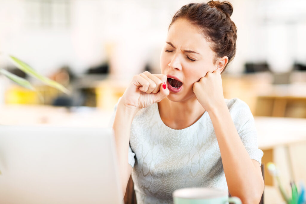 woman yawning