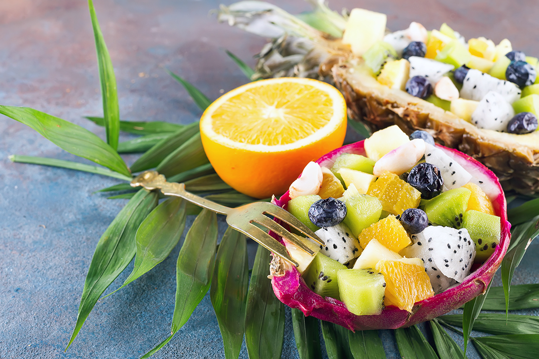 Exotic dragon fruit salad