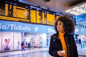 woman traveling at airport