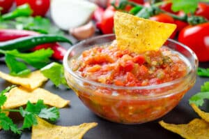 homemade salsa with tortilla chips