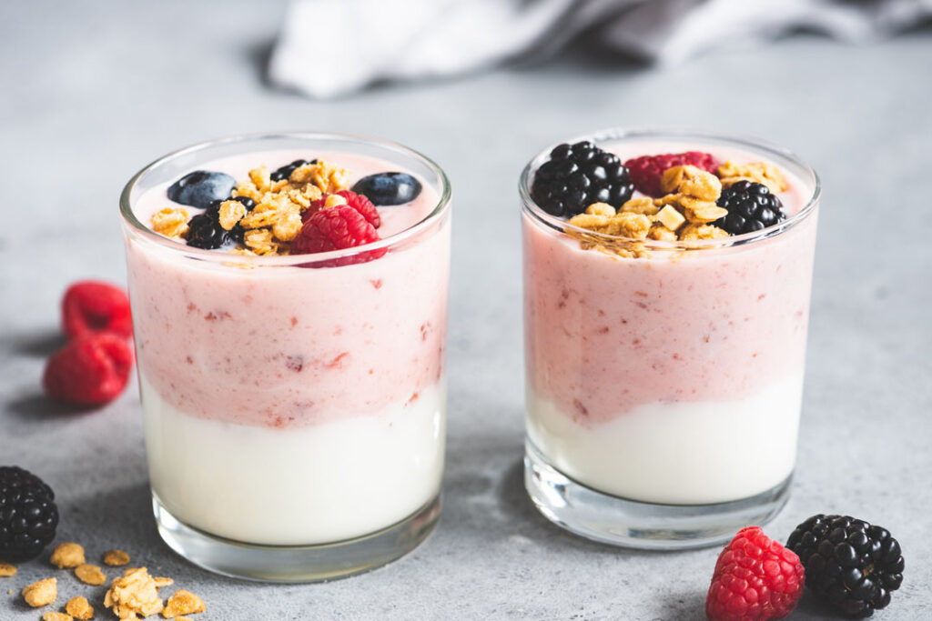 fruit and yogurt parfait - healthy summer snack