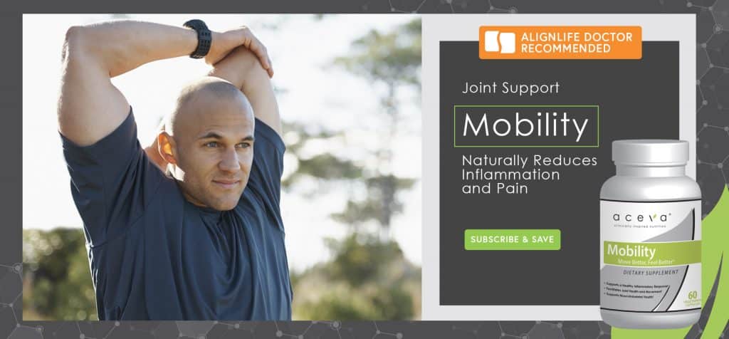 man stretching back and arms with mobility supplement