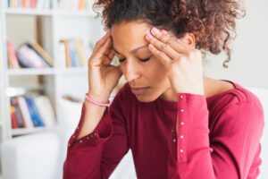 woman with headache