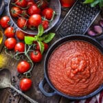 homemade marinara with fresh tomatoes