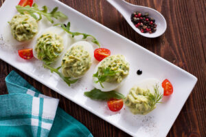 Avocado deviled eggs with greek yogurt