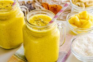 tropical fruit smoothie and turmeric