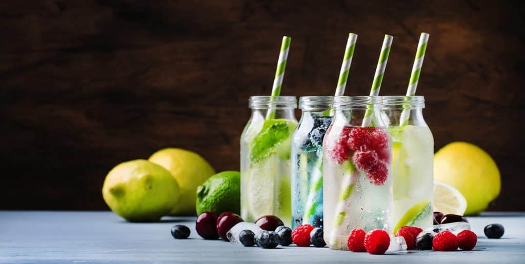 summer berry fruit and citrus drinks