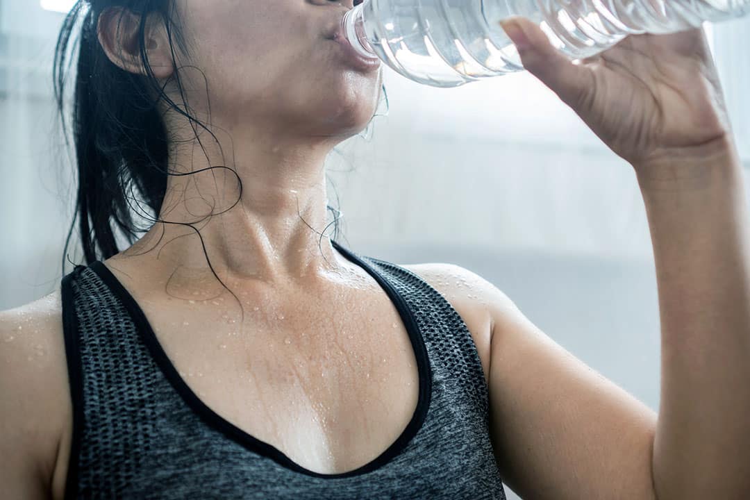 woman drinking water