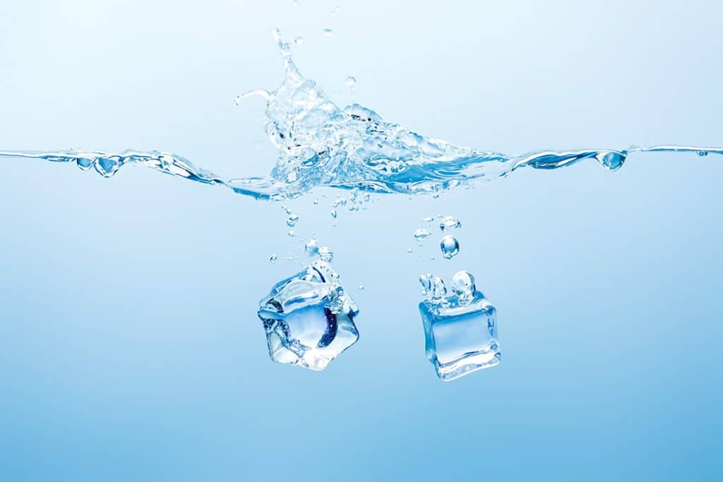 Close up of water splash - ice bath benefits