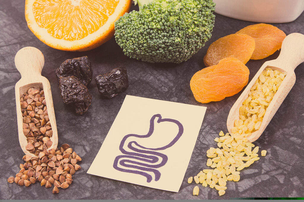 assortment of fiber foods for good digestion