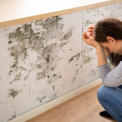 Shocked Woman Looking At Mold On Wall - Warning Signs of Mold in Your Home