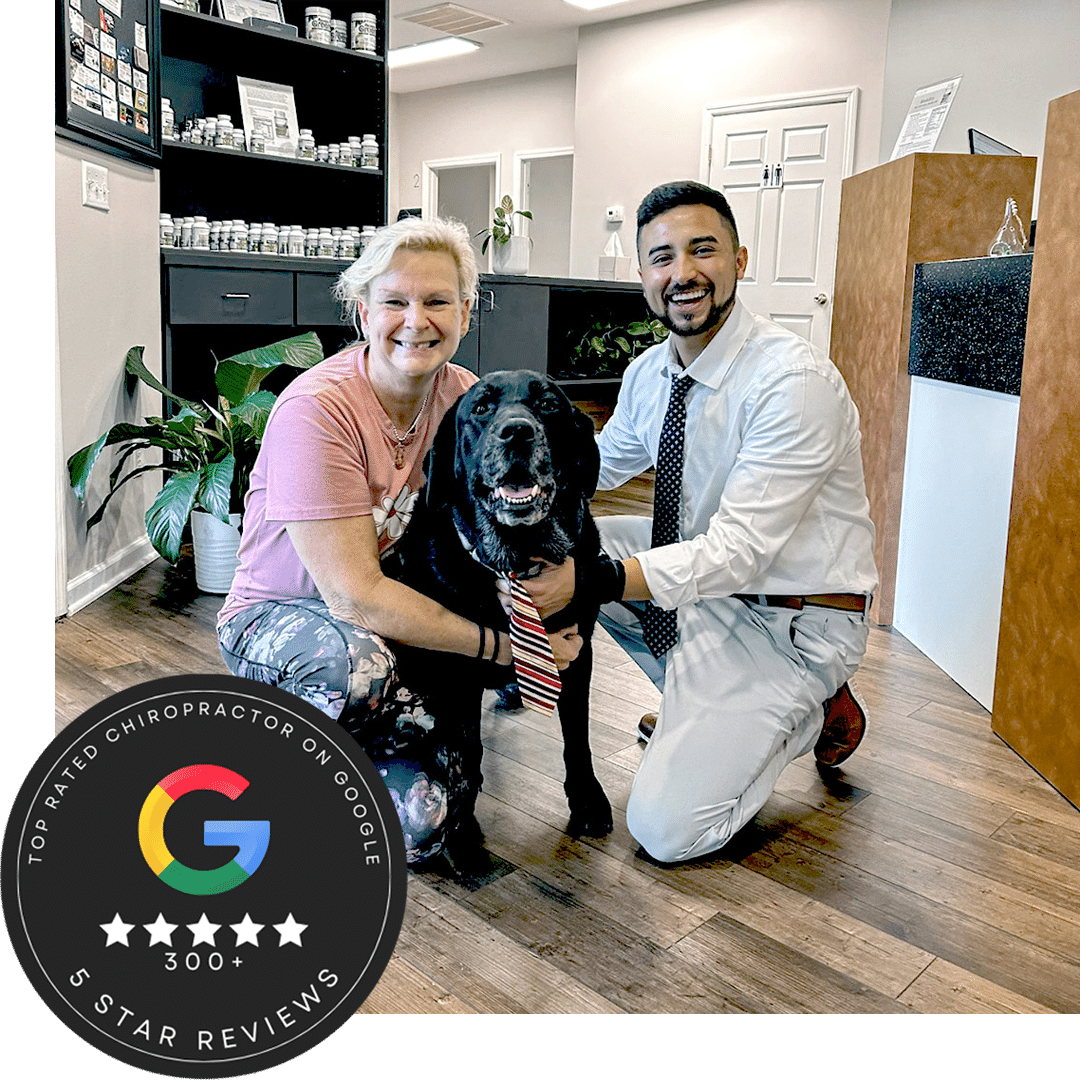 Goose Creek Chiropractor Dr. Andrew Quick with patient - 5 star Reviews