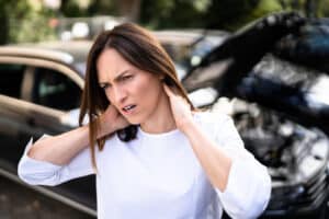 Woman with Whiplash and Neck Pain after Car Accident
